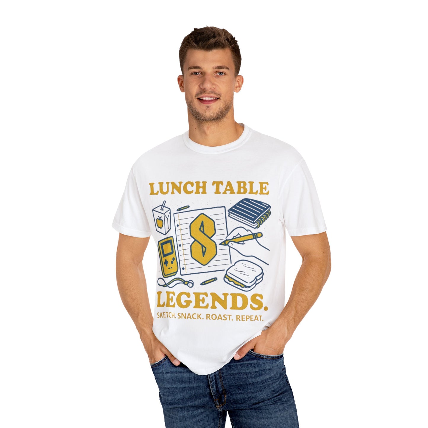 Lunch Table Legends Unisex T-Shirt - Sketch. Snack. Roast. Repeat.