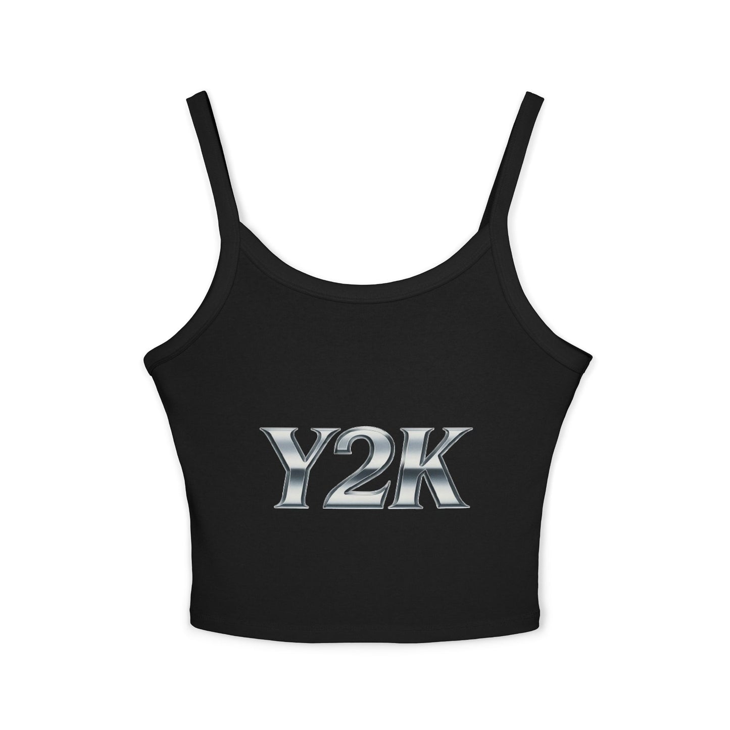 Y2K Spaghetti Strap Tank – Black Vintage Baby Tee Vibes