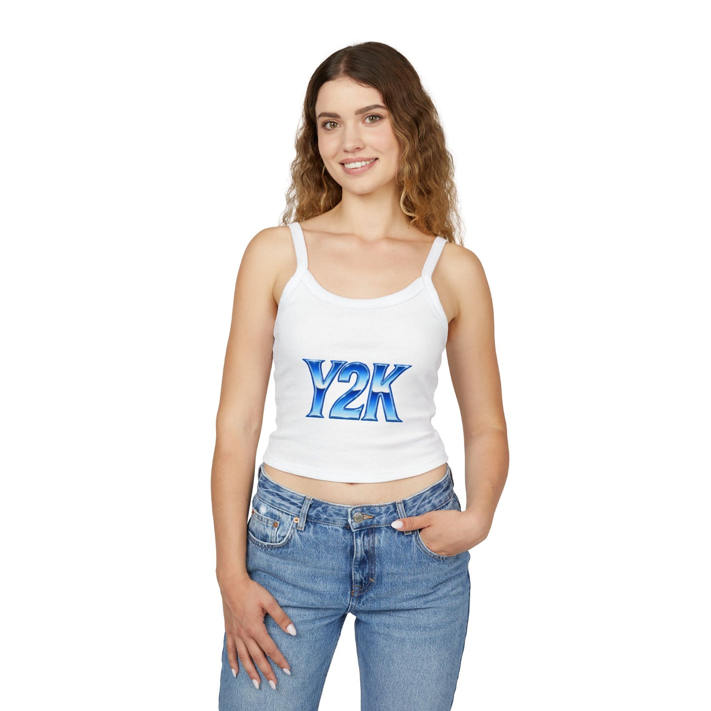 Y2K Women's Spaghetti Strap Tank Top - Trendy Retro Style