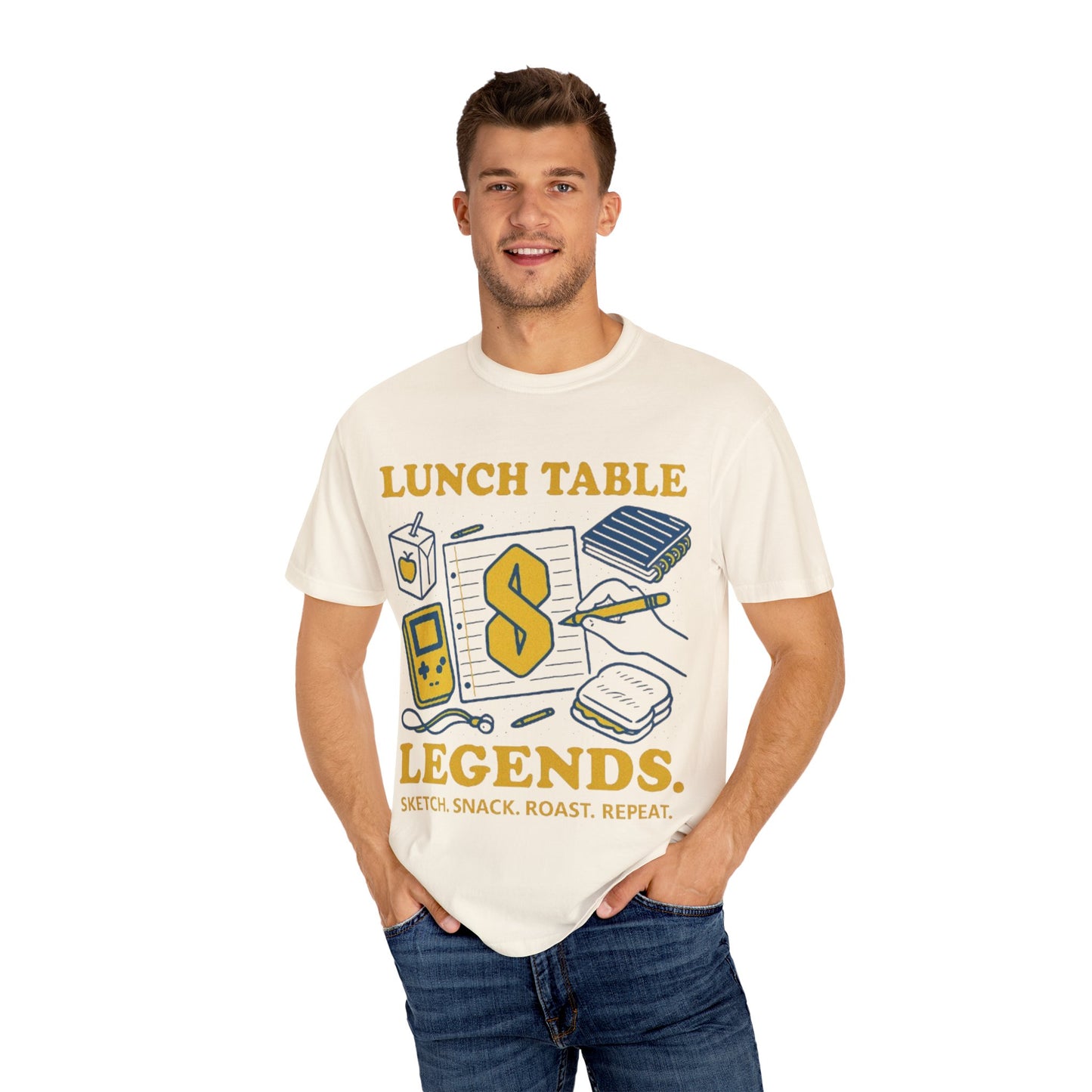 Lunch Table Legends Unisex T-Shirt - Sketch. Snack. Roast. Repeat.