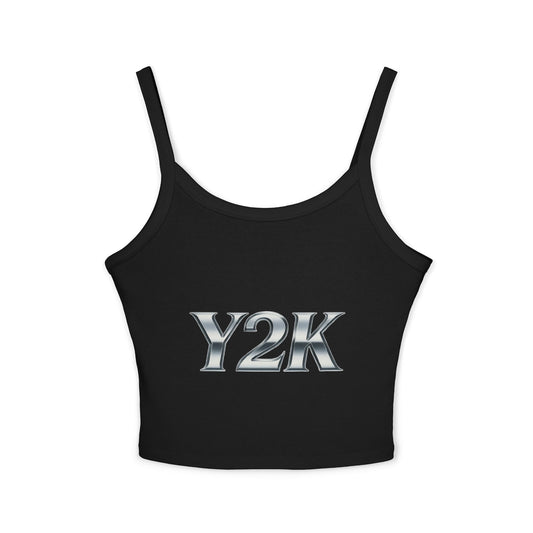 Y2K Spaghetti Strap Tank – Black Vintage Baby Tee Vibes