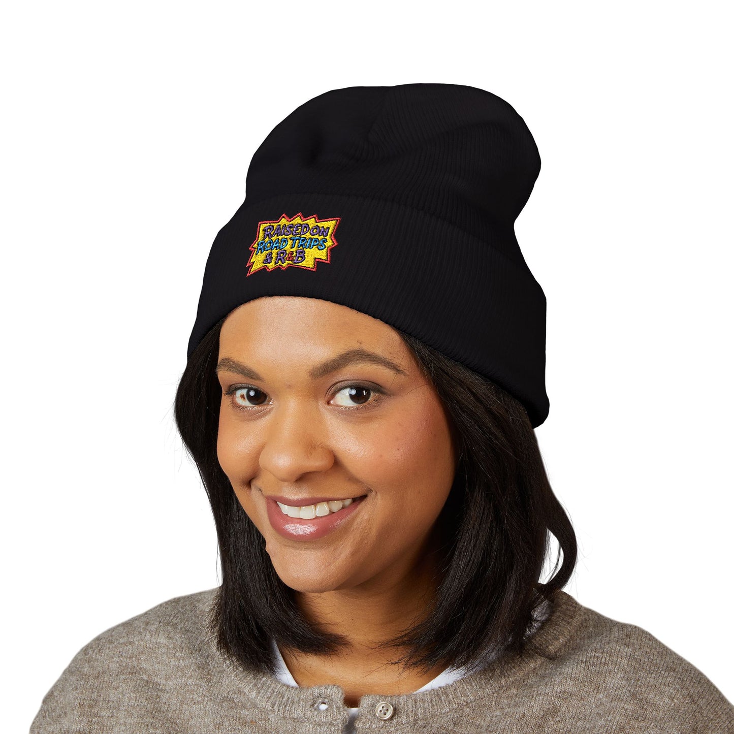 Backseat Concerts Beanie – Raised on Road Trips & R&B (Embroidered)