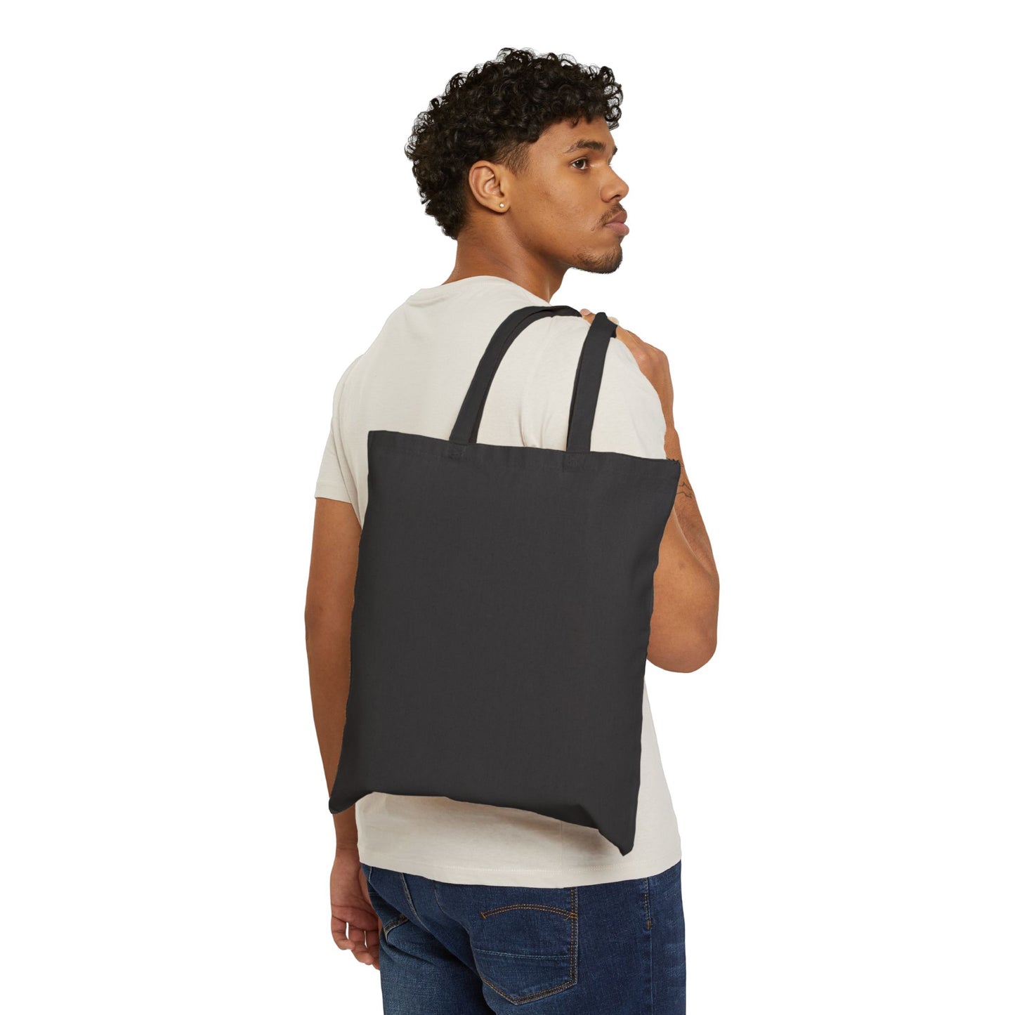 Retro Vibes Cotton Canvas Tote Bag - Music & Lime Art Design