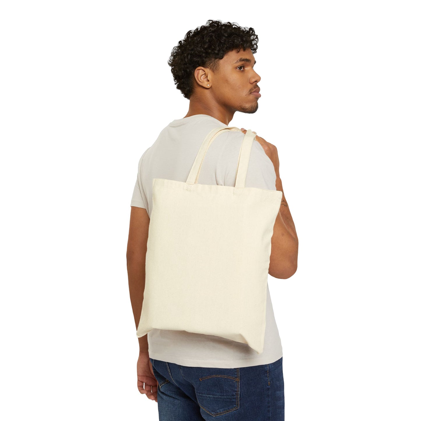 Retro Vibes Cotton Canvas Tote Bag - Music & Lime Art Design